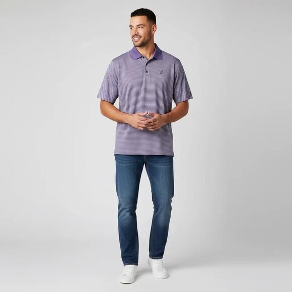FootJoy Other - FootJoy FJ Men's Purple And White Stripe Collared Golf Polo Shirt Size XL